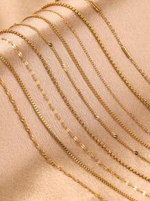 5pcs Stainless Steel Total Length 50cm Bead Chain Cross O Ripple Chain Necklace Plated Gold 5cm Adjustable Chain Lobster Clasp DIY Necklace - Gold - View 5