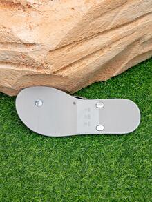 Glamorous Silver Slippers For Women, Rhinestone Decor Flip Flops - Silver - View 6