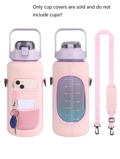 Geïsoleerde Neopreen Flessenhoes Met Verstelbare Riem - Roestvrij Staal Kunststof Glazen Fles Daypack Pennenetui 19 X 8 Cm