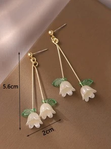 1 đôi bông tai thả trang trí hoa - Nhiều màu - Xem 3