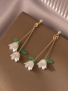 1 đôi bông tai thả trang trí hoa - Nhiều màu - Xem 4