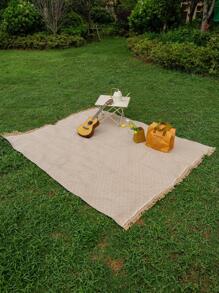 Miater 1Pc Họa Tiết Hình Học Nguyên Viền Thảm Dã Ngoại Ngoài Trời Cho Du Lịch - Màu be - Xem 1