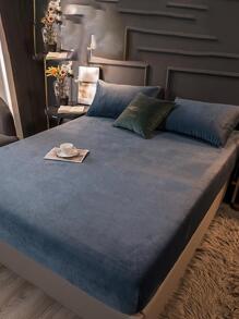 Solid Color Fitted Sheet Set Without Filler - Dusty Blue - View 5