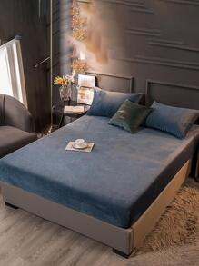 Solid Color Fitted Sheet Set Without Filler - Dusty Blue - View 4