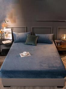 Solid Color Fitted Sheet Set Without Filler - Dusty Blue - View 6