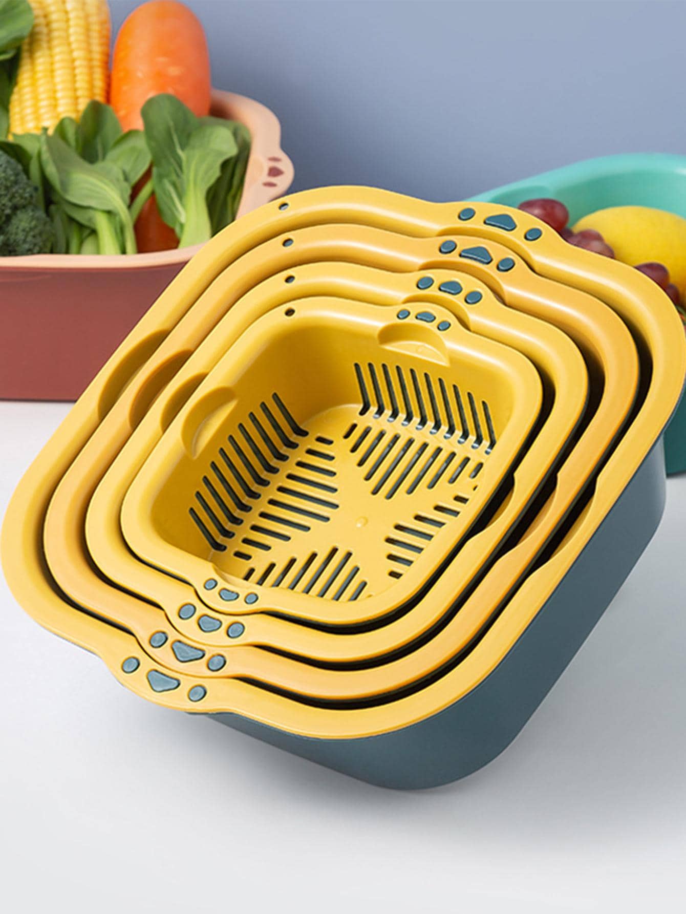 1set Two Tone Drain Basket - Multicolor - View 1