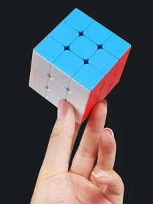 1pc Magic Cube Design Puzzle, Plastic Creative Magic Cube For Children - Multicolor - View 4
