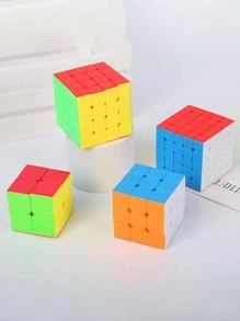 1pc Magic Cube Design Puzzle, Plastic Creative Magic Cube For Children - Multicolor - View 2