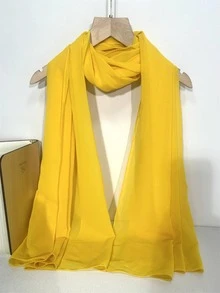 Solid Chiffon Scarf - Mustard Yellow - View 4