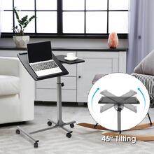 Costway Adjustable Angle & Height Rolling Laptop Notebook Desk Stand Over Sofa Bed Table - 黑色 - 查看 8