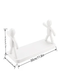 1 PC Đa chức năng Hình Thiết kế Treo tường Phòng tắm Giá để đồ - trắng - Xem 3