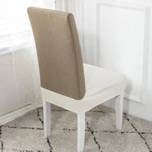 Màu Trơn Bọc Ghế Bọc Ghế, Ghế Ăn Chống Nước Hiện Đại Bọc Ghế Cho Gia Đình - trắng - Xem 4
