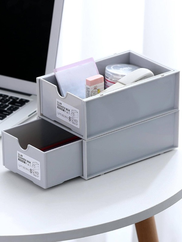 1pc PP Grey Storage Box SHEIN USA