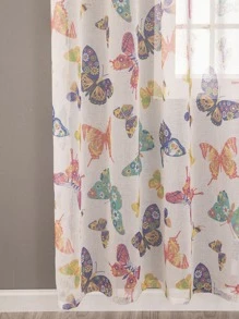 Rèm Sheer một tấm họa tiết bướm, Rèm Polyester hiện đại lọc ánh sáng riêng tư cho phòng khách và phòng ngủ - Nhiều màu - Xem 5