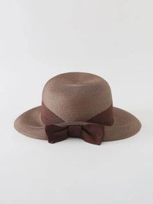 1 Phụ Nữ Nơ Trang Trí Thoải Mái Thời Trang Bucket Hat Cho Kỳ Nghỉ - màu nâu - Xem 2