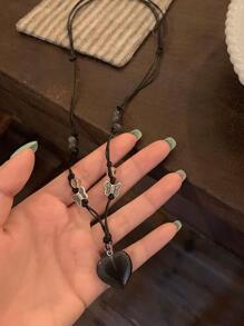 愛心掛飾項鍊 - 彩色 - 查看 4