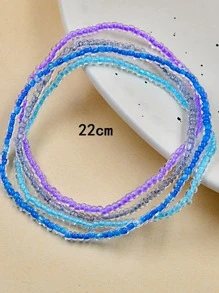 4 cái/bộ Vòng chân đính cườm phát sáng trong bóng tối - Nhiều màu - Xem 2