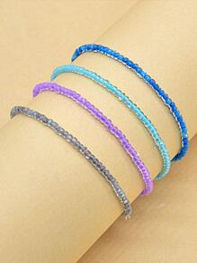 4 cái/bộ Vòng chân đính cườm phát sáng trong bóng tối - Nhiều màu - Xem 3