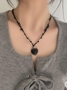 愛心掛飾項鍊 - 彩色 - 查看 3