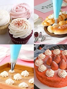 9pcs Stainless Steel Piping Nozzle & Bag Set - Blue - View 2