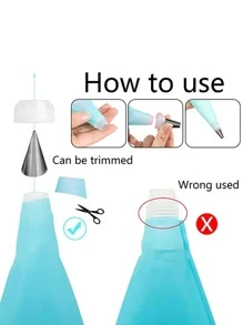 9pcs Stainless Steel Piping Nozzle & Bag Set - Blue - View 4