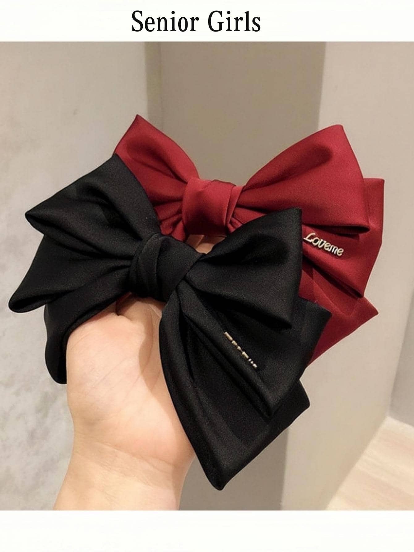 1 Nữ Chi Tiết Chữ Nơ Trang Trí Kẹp Tóc Thời Trang Trang Trí Tóc - Đỏ - Xem 1