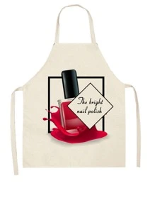 1 Sơn Móng Tay & Chữ Đồ Họa Tạp Dề, Sợi Hiện Đại Chống Dầu Tạp Dề Nấu Ăn Cho Sân Vườn, Nhà Bếp, Việc Nhà - Nhiều màu - Xem 1