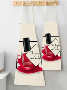 1 Sơn Móng Tay & Chữ Đồ Họa Tạp Dề, Sợi Hiện Đại Chống Dầu Tạp Dề Nấu Ăn Cho Sân Vườn, Nhà Bếp, Việc Nhà - Nhiều màu - Xem 2