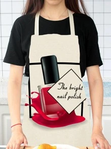 1 Sơn Móng Tay & Chữ Đồ Họa Tạp Dề, Sợi Hiện Đại Chống Dầu Tạp Dề Nấu Ăn Cho Sân Vườn, Nhà Bếp, Việc Nhà - Nhiều màu - Xem 3