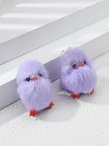 卡通鴨耳墜 - 紫色 - 查看 1