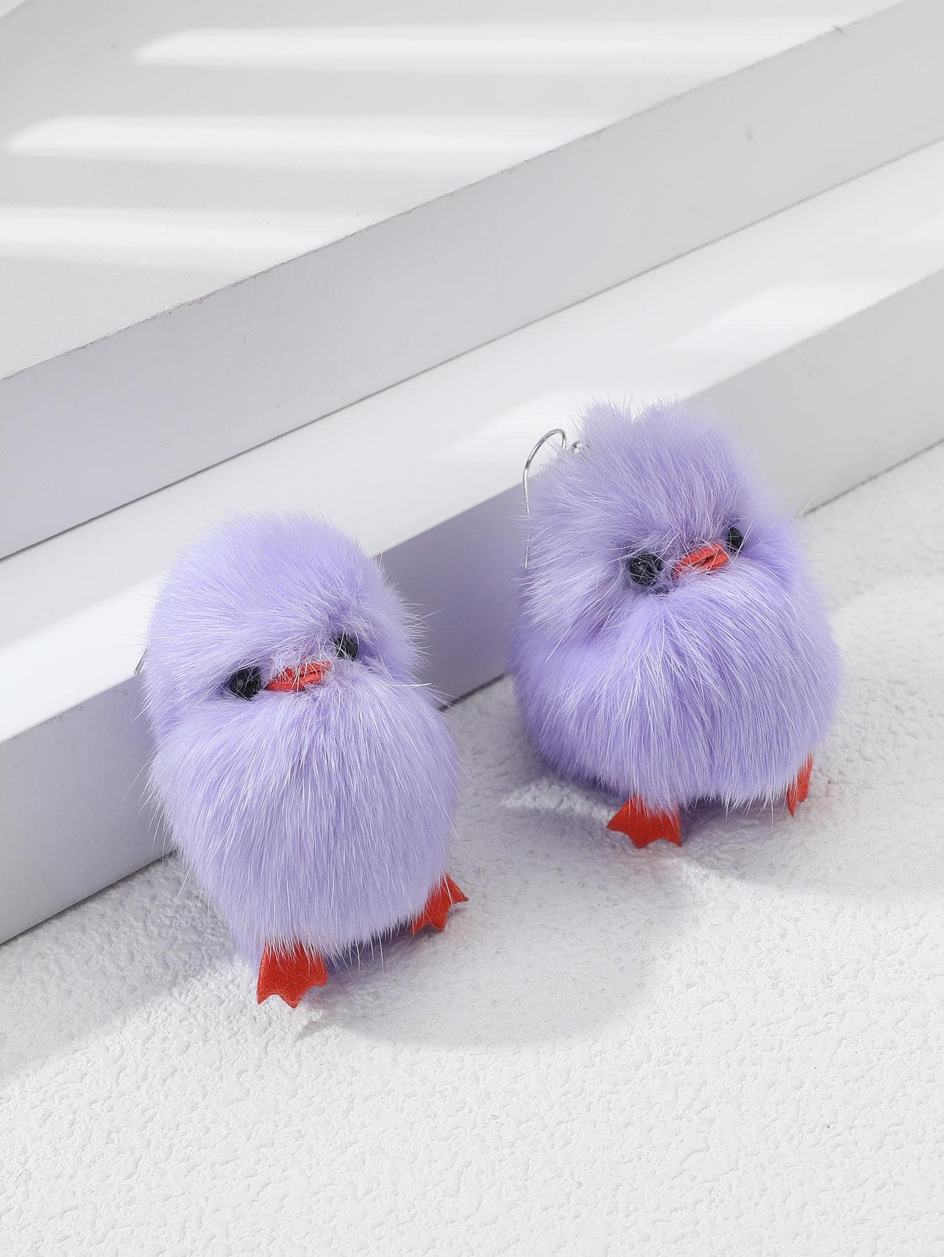 卡通鴨耳墜 - 紫色 - 查看 1