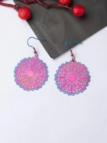 Hollow Out Drop Earrings - Multicolor - View 1