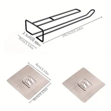 1pc Cabinet Hanging Glass Rack - Black - View 3