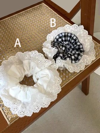 1pc Plaid Pattern Scrunchie Elegant Scrunchies Hair Ties Scrunchy Hair Ties