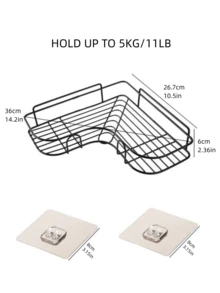 1pc Wall Mounted Storage Rack - White - View 2