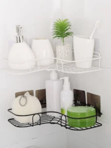1pc Wall Mounted Storage Rack - White - View 3