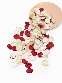 200入組人造絲綢絹織玫瑰花瓣,適用於婚禮、發光奶油花瓣,派對diy裝飾