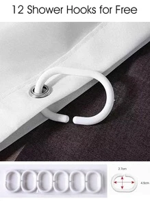 1pc Geometric Pattern Shower Curtain, Modern Polyester Waterproof Shower Curtain For Bathroom - Multicolor - View 5