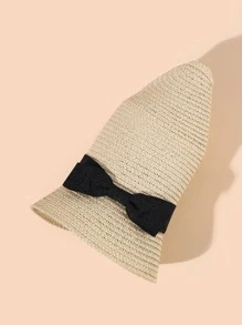 1個女性扁頭蝴蝶結裝飾帽 - 米色 - 查看 3