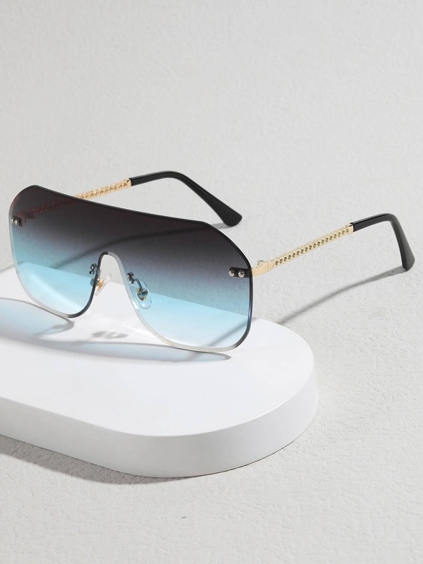 Geo Ombre Lens Rimless Sunglasses