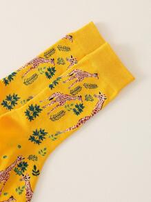 Vớ phi hành đoàn họa tiết hươu cao cổ cho nam - Nhiều màu - Xem 4