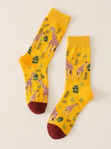 Vớ phi hành đoàn họa tiết hươu cao cổ cho nam - Nhiều màu - Xem 1