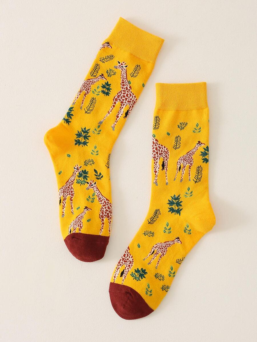 Vớ phi hành đoàn họa tiết hươu cao cổ cho nam - Nhiều màu - Xem 1