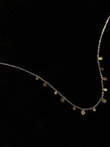 Nooxian 1pc Titanium Steel Necklace, Minimalist And Unique Design, Clavicle Chain, Pendant Quantity Random