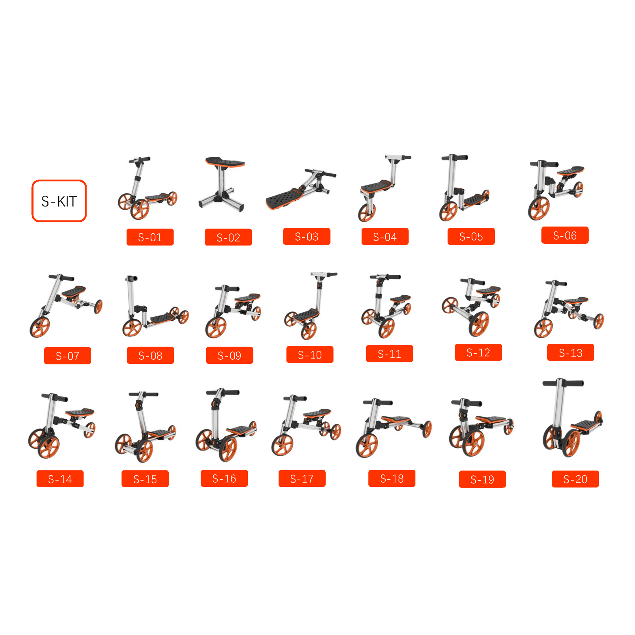 ChildrensBalanceBikes ,Buildable Kit 20 in 1 Kids Balance Bike for 1 to 4 Year Old Engineering