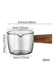 1 szt. Szklany kubek 80 ml z uchwytem, minimalistyczny przezroczysty kubek do kawy do domu