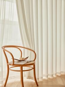 Solid Single Panel Sheer Curtain, Modern Polyester Light Filtering Privacy Sheer Curtain For Living Room And Bedroom - White - View 2