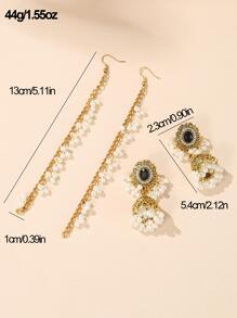 1 Cặp bông tai hình giọt nước phong cách Bohemian cổ điển phóng đại, bông tai cổ điển độc đáo, phụ kiện dự tiệc thời trang - Vàng - Xem 6