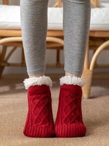 Solid Thermal Lined Ankle Socks - Multicolor - View 1