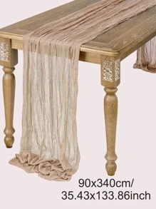 1件褶皱桌旗，派对装饰，婚礼，生日，家居装饰 - 駝色 - 查看 4